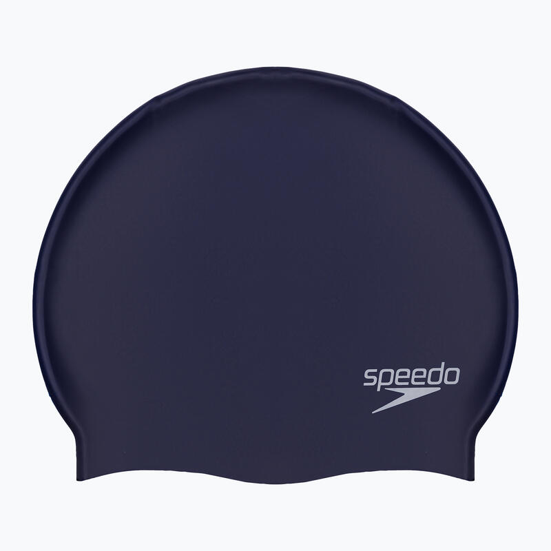 Speedo Effen Platte Siliconen Cap Marineblauw