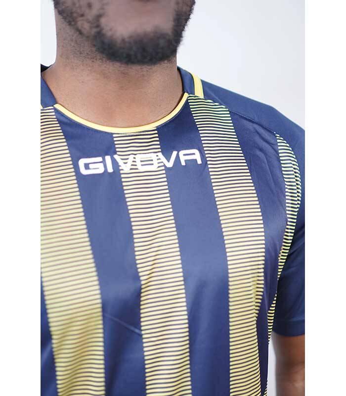 Sportshirt Givova Rugby Blauw-geel Blauw 2/3