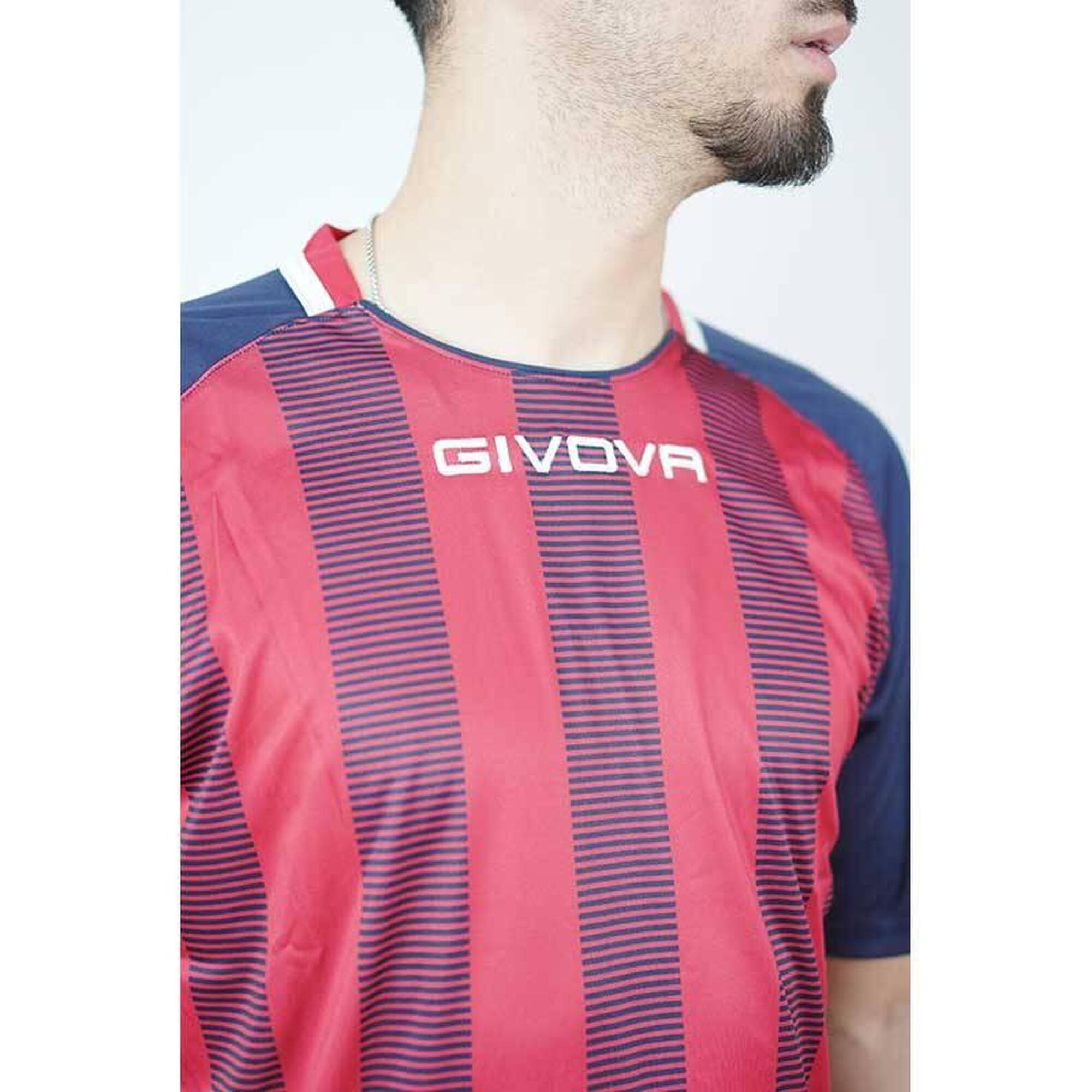 Camiseta de Fútbol Givova Tratto Marino/Rojo Poliéster