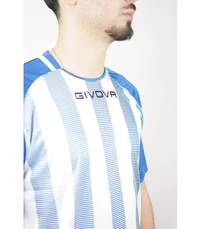 Sportshirt Givova Rugby Royal-wit Blauw 2/3
