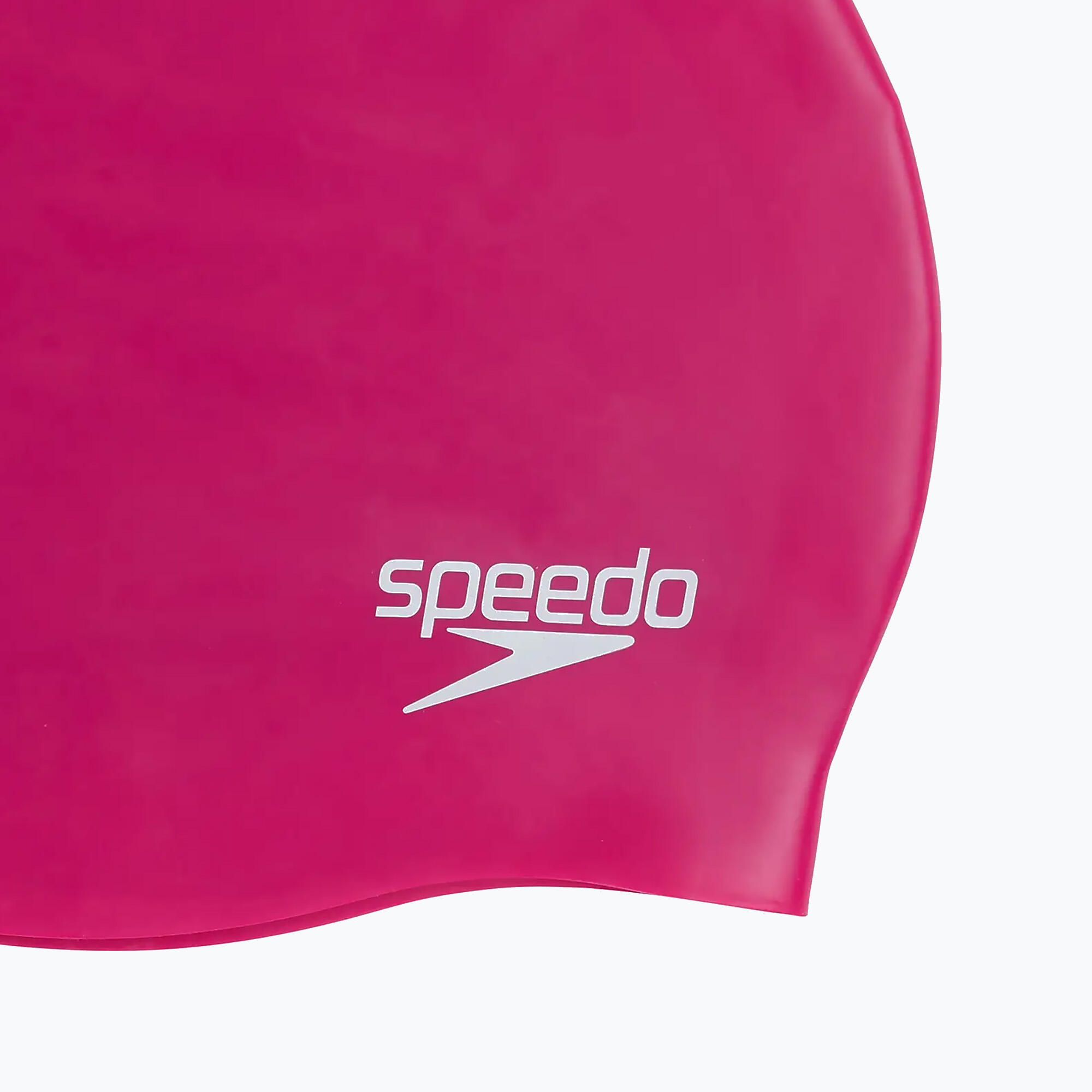 Speedo Plain Moulded Silicone Cap - Electric Pink 4/5