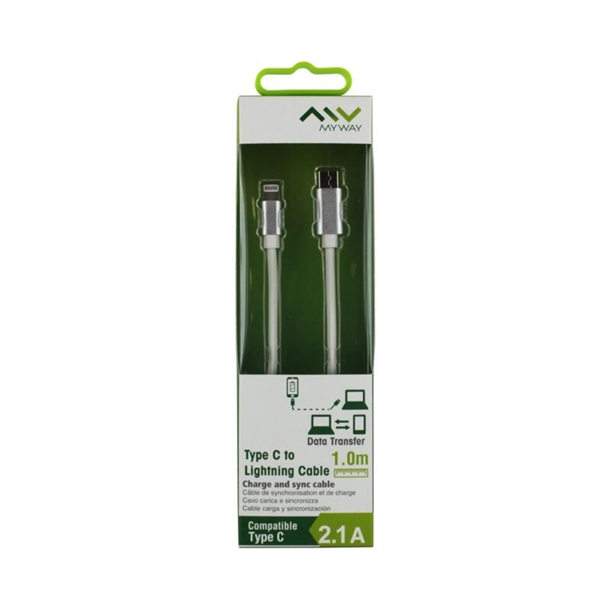Myway cable Tipo C-Lightning 2.1A 1m blanco