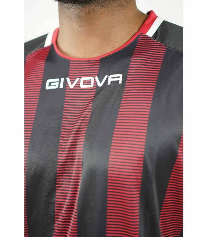 Sportshirt Givova Rugby Zwart-Rood 2/3