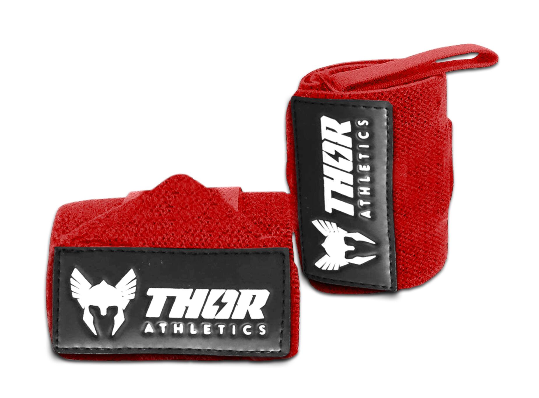 THOR ATHLETICS  Handgelenkbandagen - Krafttraining - 60 cm - Rot - Extra Stark