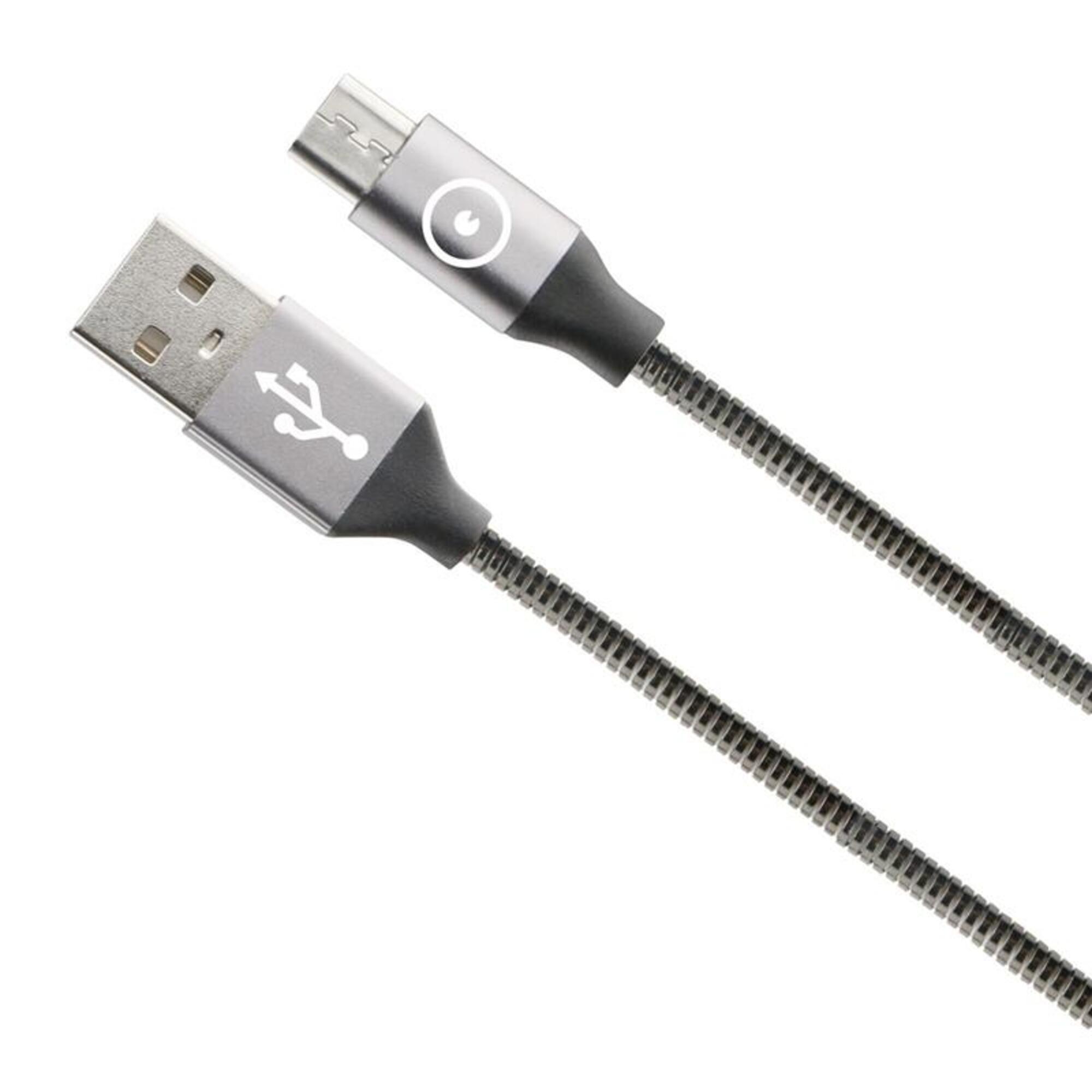 muvit Tiger cable USB a Micro USB metal flexible 2A 1.2m gris