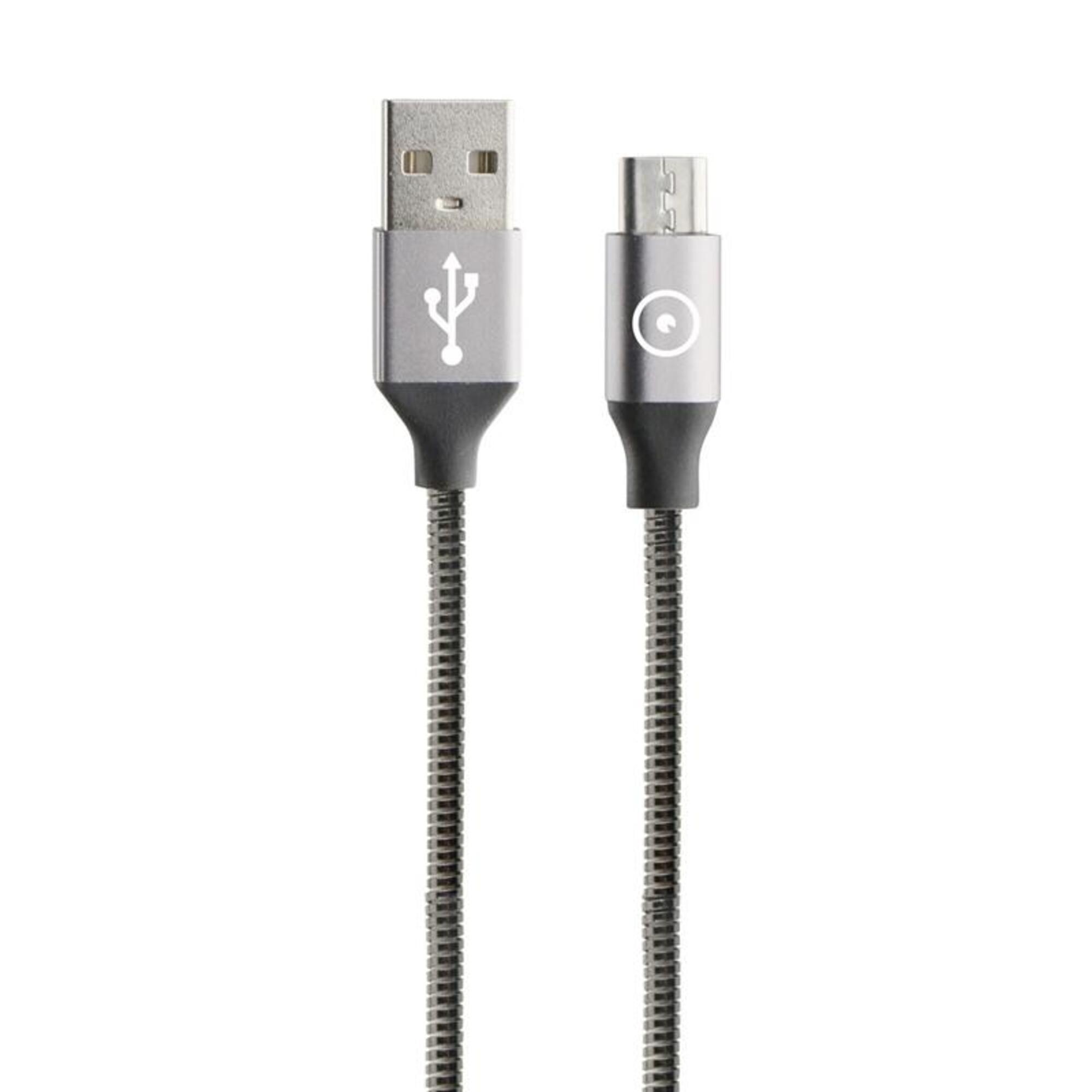 muvit Tiger cable USB a Micro USB metal flexible 2A 1.2m gris