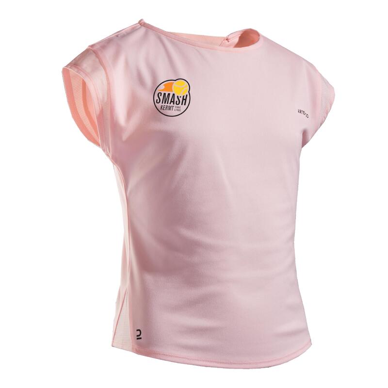 Tennisshirt voor meisjes TTS500 roze Tc Smash Kermt 149-159CM