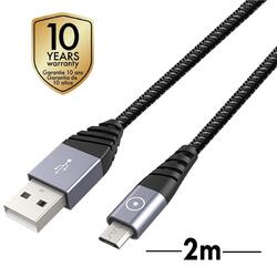 muvit Tiger cable USB Micro USB 2,4A 2m gris