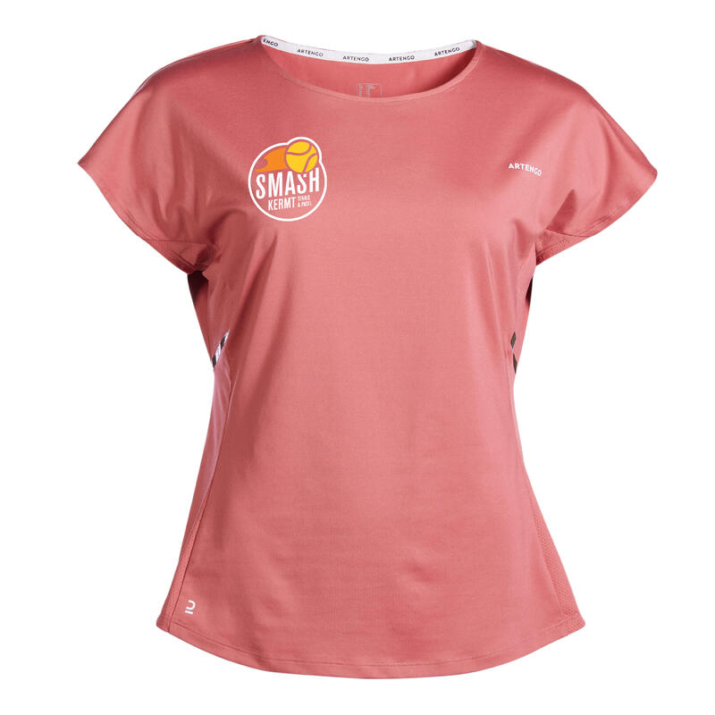 TC Smash Kermt tennisshirt voor dames Dry 500 ronde hals roze