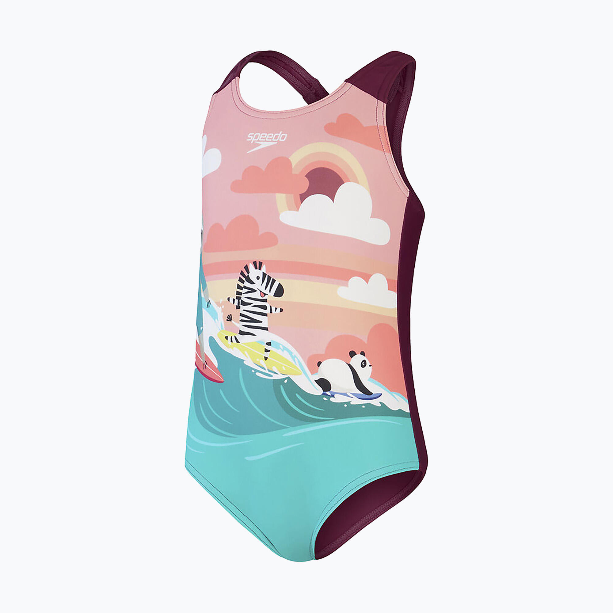 SPEEDO junior lány digitális nyomású úszódressz, rózsaszín, 9–12 hó 4/6