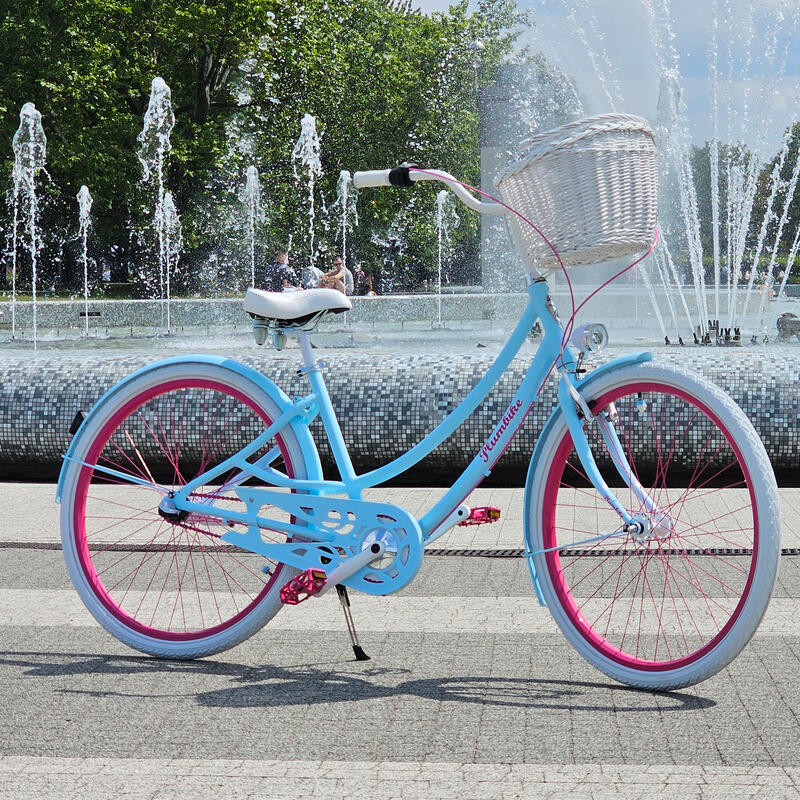 Rower miejski damski Plumbike Donatella Ice Cream 3-biegowy + KOSZ, v-brake