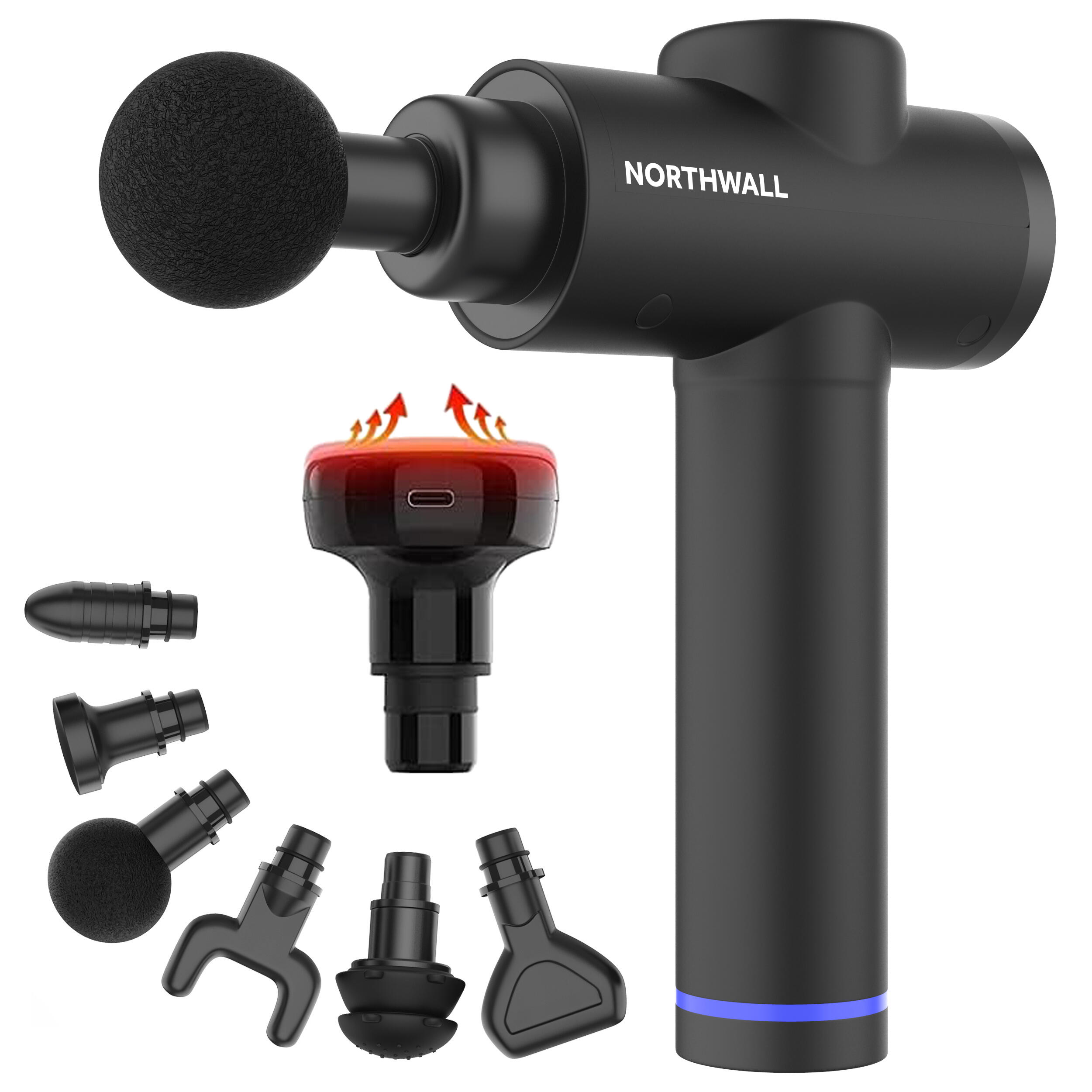 Pistola de Masaje Muscular con Calor Northgun Prime Massage Gun Profesional