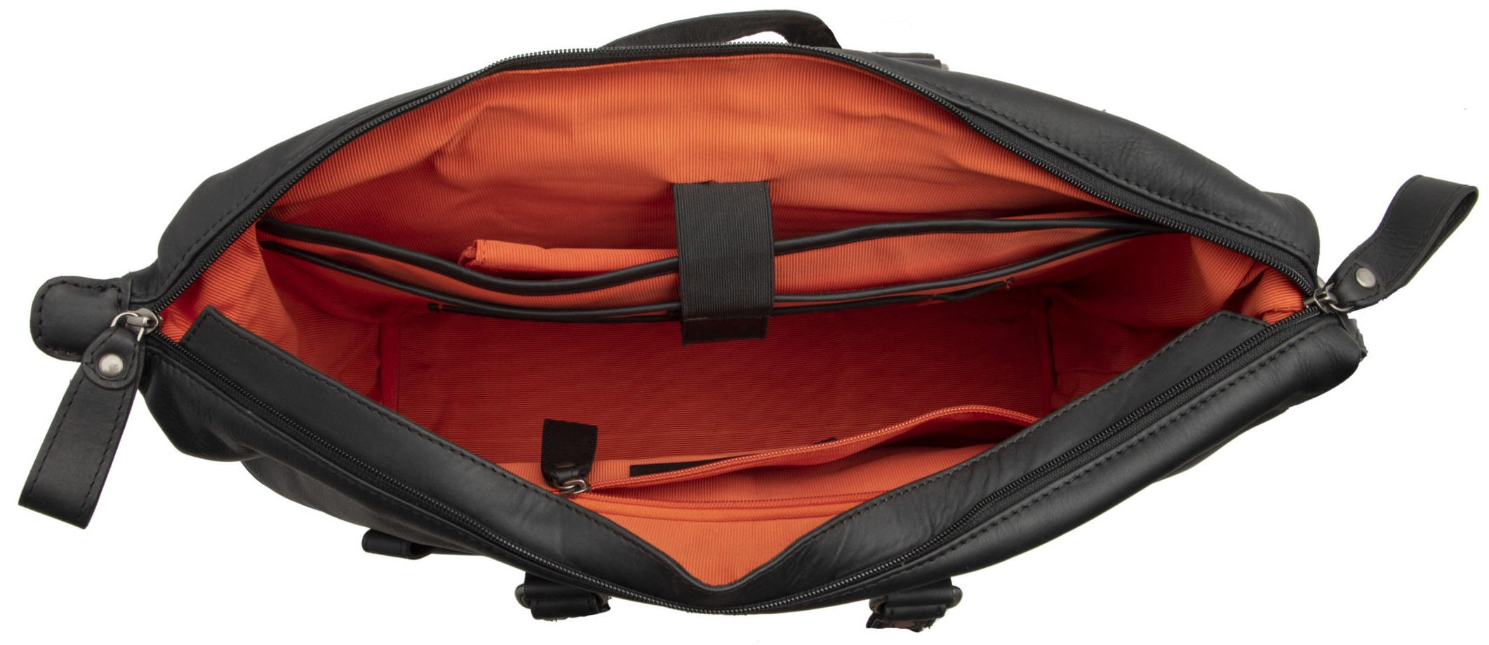 Newlooxs Verla Borsa da Bici in Pelle Nera 21 L con Porta Laptop. 4/7