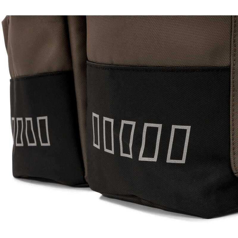 Podwójna Torba Rowerowa Z Recyklingu Cargo 38 Litrów 30 X 15 X 42 Cm - Brązowa