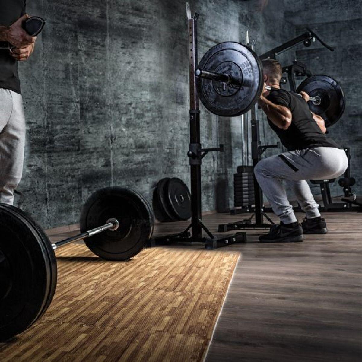 Gorilla Sports Squat /bankdruksteunen - halterset 100 kg & vloermatten 5/5
