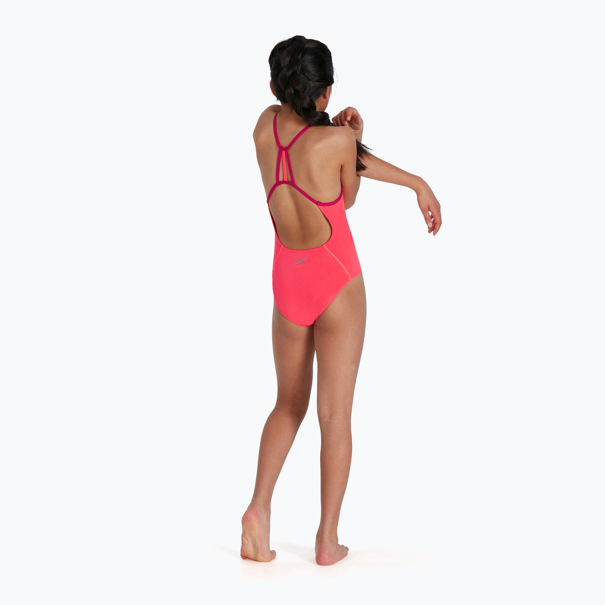 Kostium kąpielowy dziewczęcy Speedo Lane Line różowy 5/7