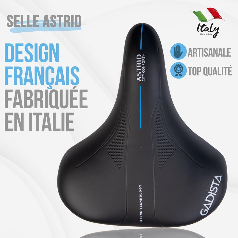 Selle velo ASTRID XXL confortable fait mains en ITALIE technologie 3ZONES