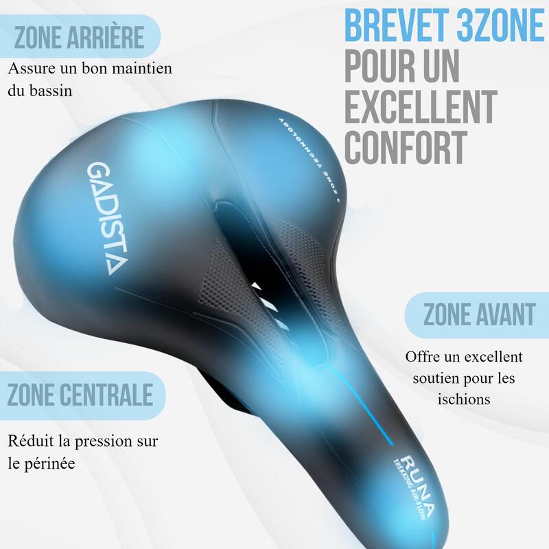 Selle velo RUNA confortable fait mains en ITALIE technologie brevetée 3ZONES