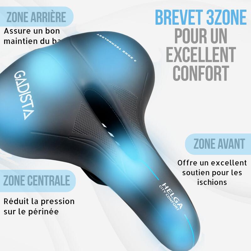 Selle velo HELGA ultra confortable fait mains en ITALIE technologie brevet 3ZONE