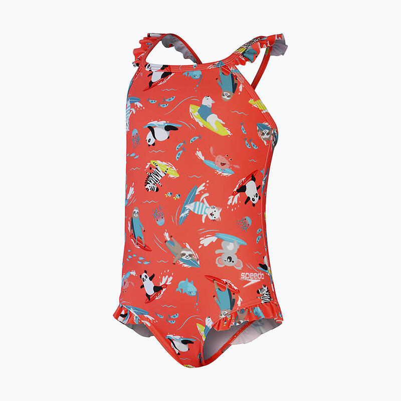 Costume intero da bagno per bambini Speedo Digital Frill Thinstrap