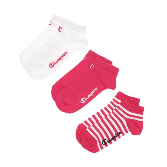 X3 Paires de Chaussettes Rose/Blanche Femme Champion