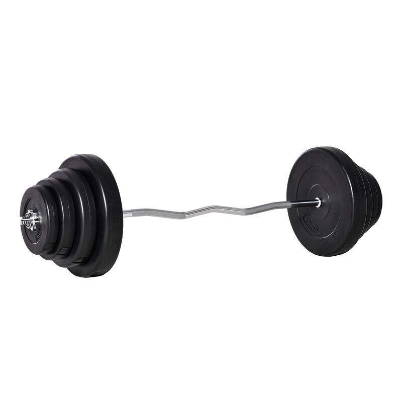 SPORTNOW Juego de 2 Discos de Pesas Olímpicas de 10 kg con Orificio de 5 cm  para Entrenamiento de Fuerza Ø32x4 cm Negro