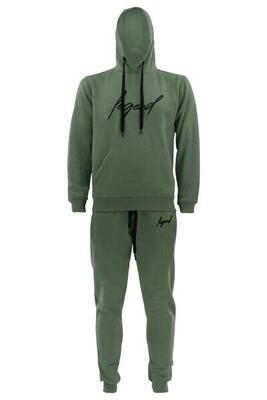 Joggingpak hoodie heren/dames signature milano olive fitness en hardlopen