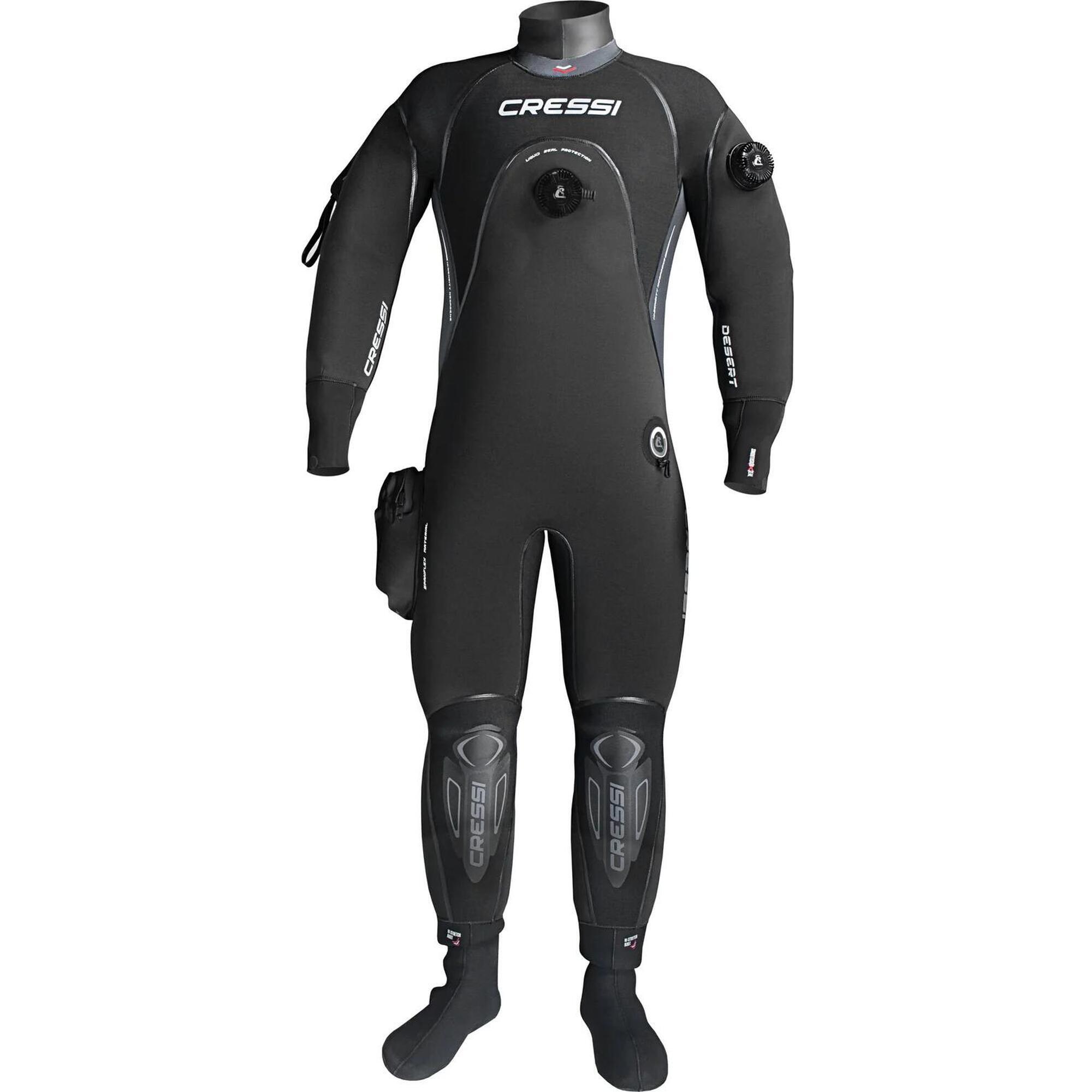 Desert Drysuit 男士高密度幹式4mm潛水衣 - 黑色