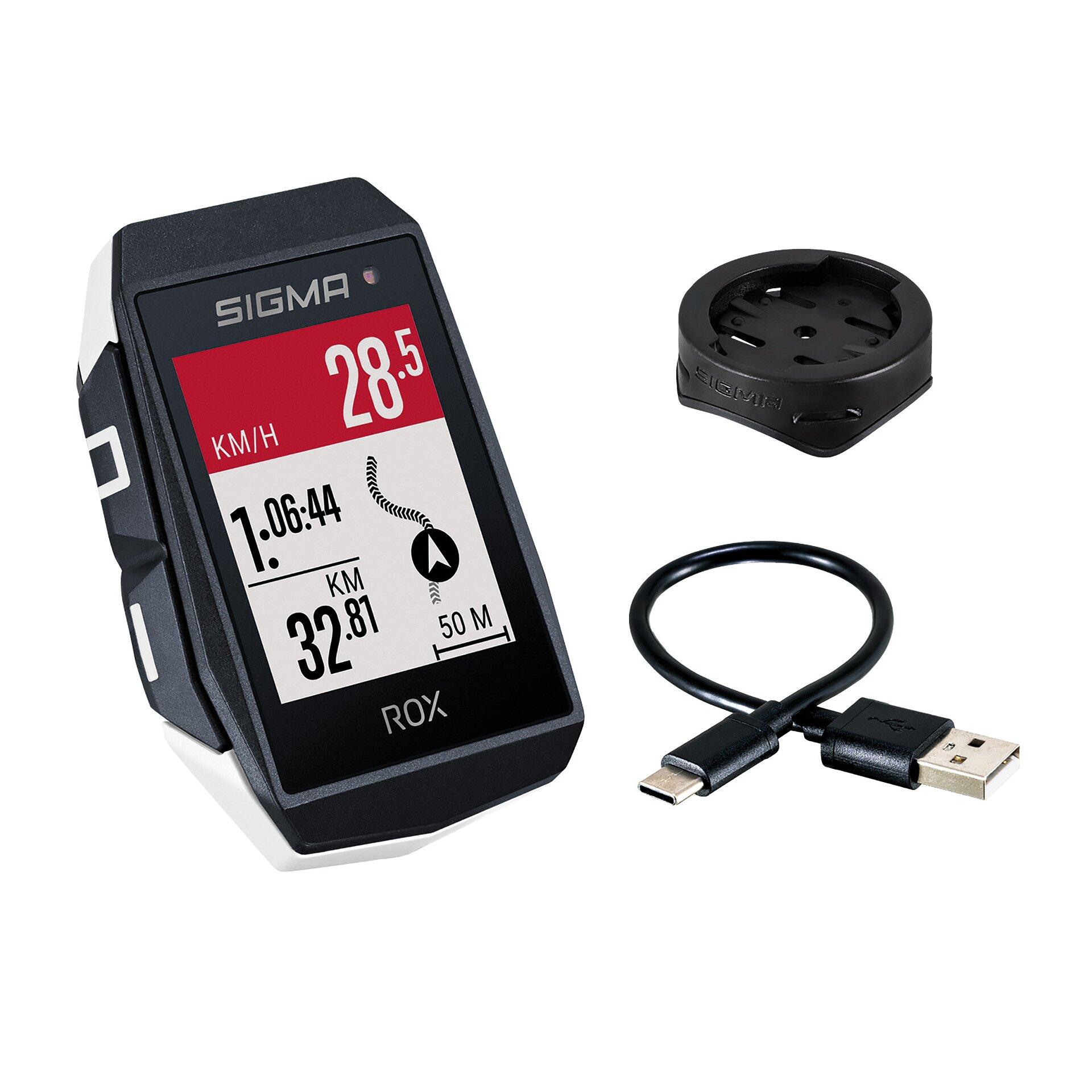 Sigma ROX 11.1 EVO GPS SW / Bianco Standard Direering Standard + Cavo dati USB-C