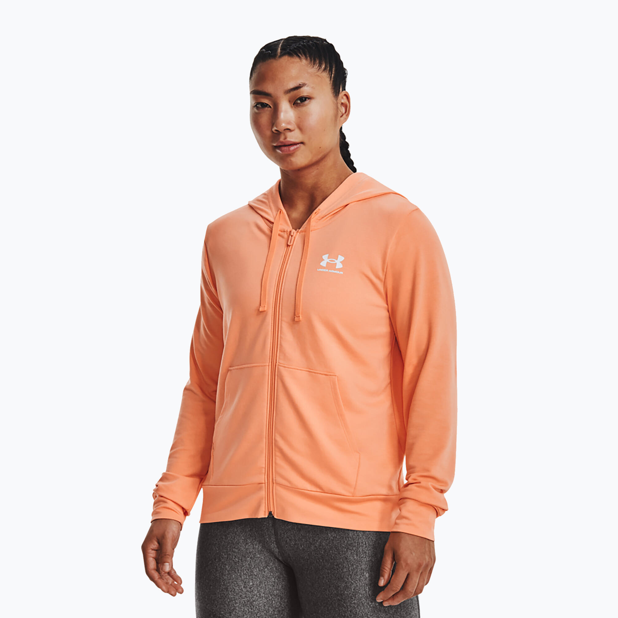 Felpa da allenamento da donna di Under Armour Rival Terry FZ Felpa con cappuccio 4/4