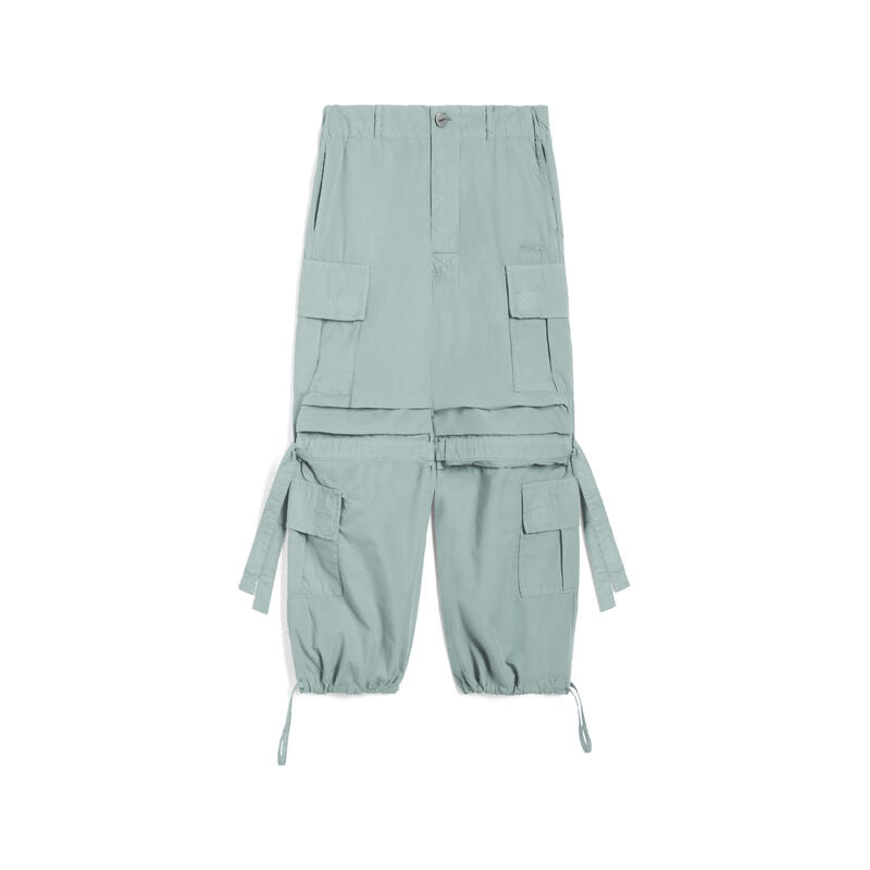 Cargo pants da bambina in popeline di cotone