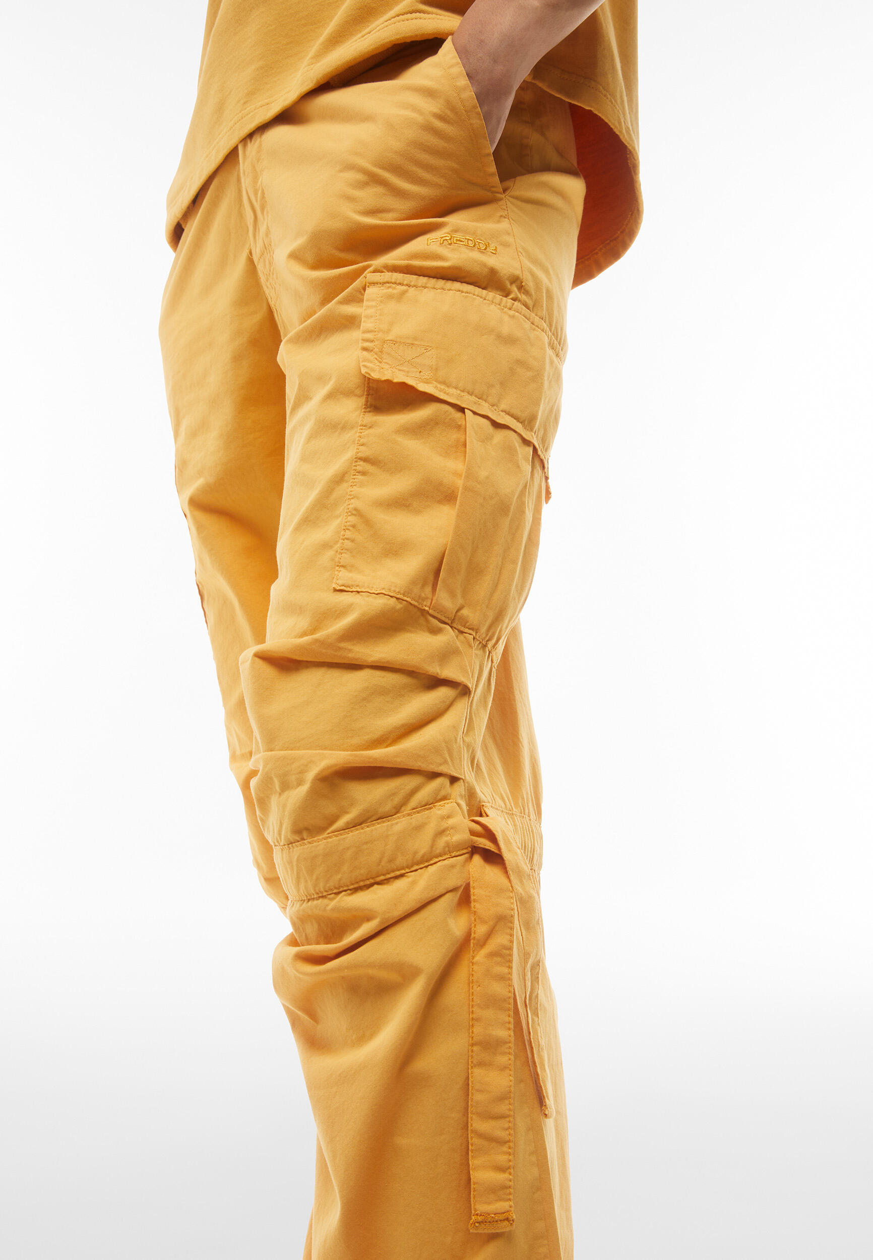 Pantaloni cargo da donna in tessuto popeline tinto capo 5/5