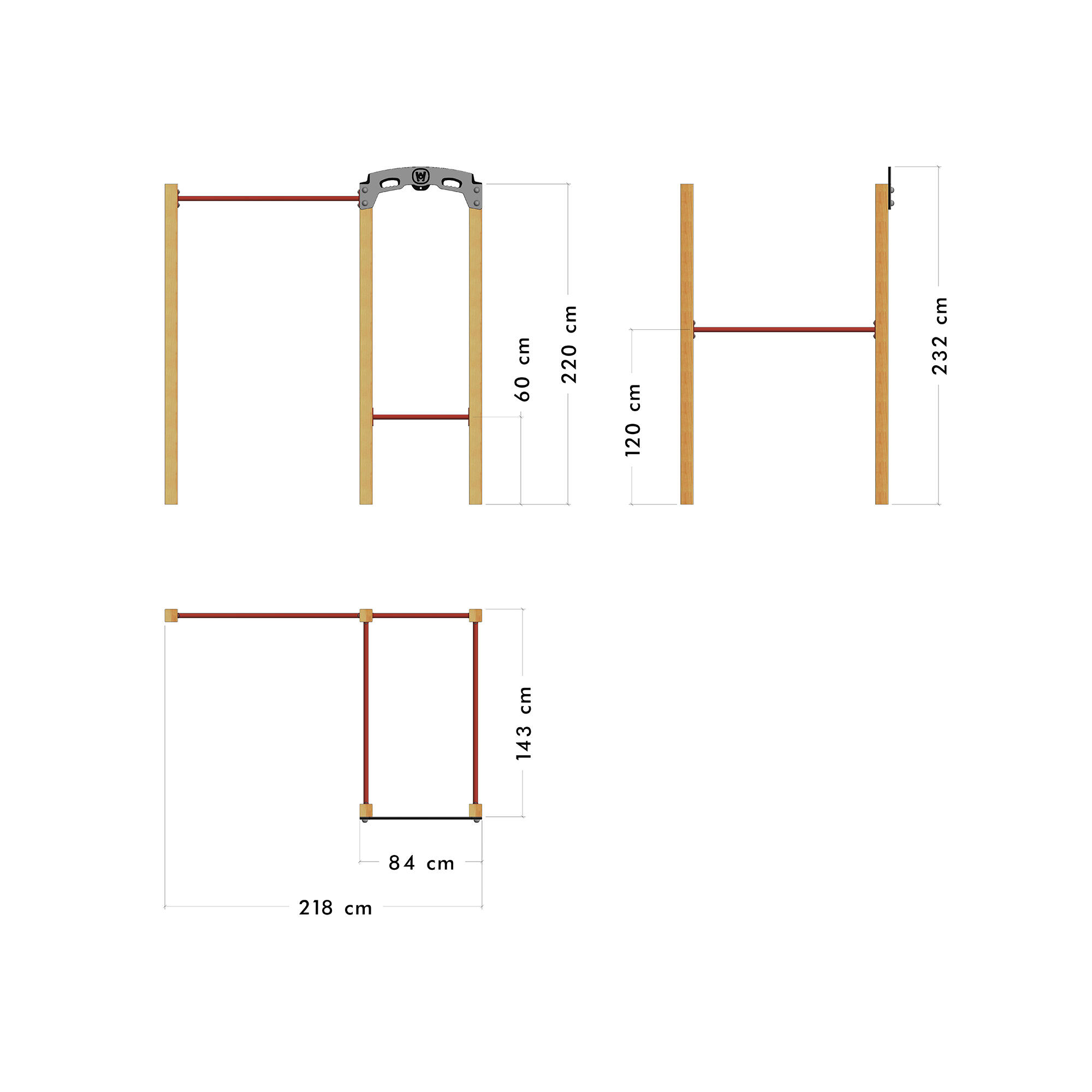 FIT Base 510 - Appareil de fitness de plein air - rouge 5/6