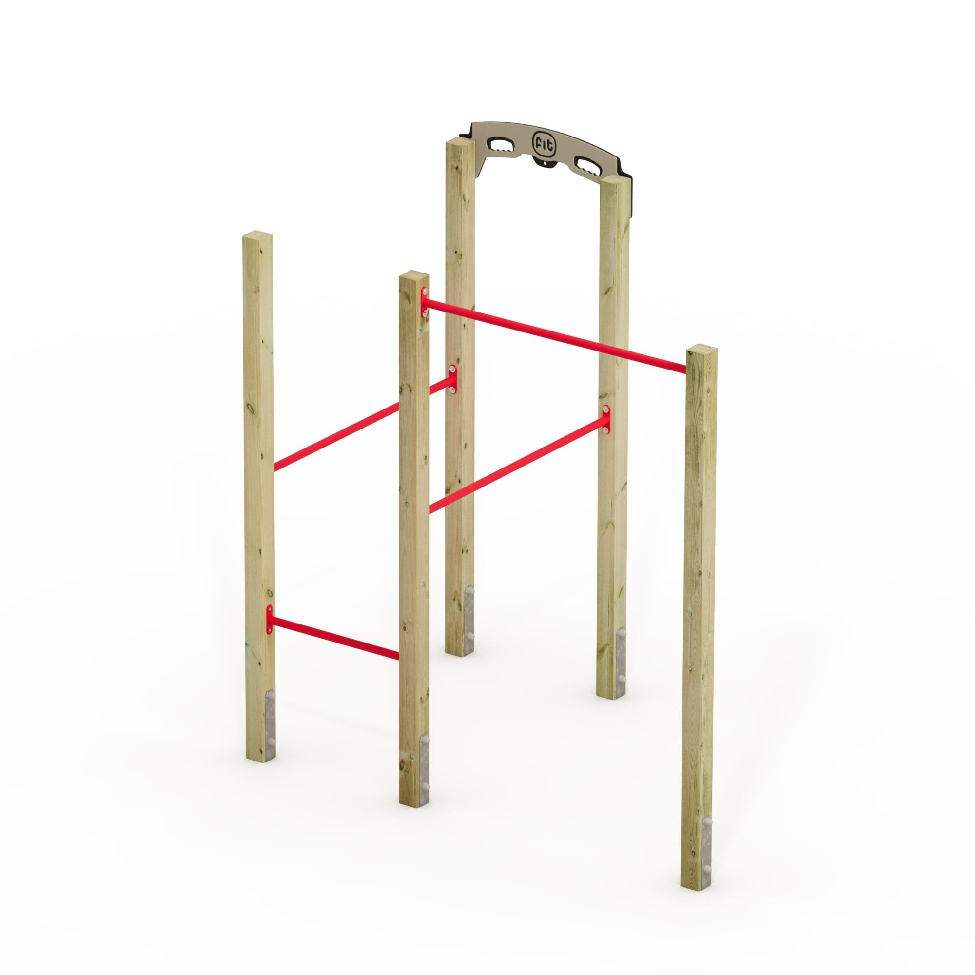 FIT Base 510 - Appareil de fitness de plein air - rouge 3/6