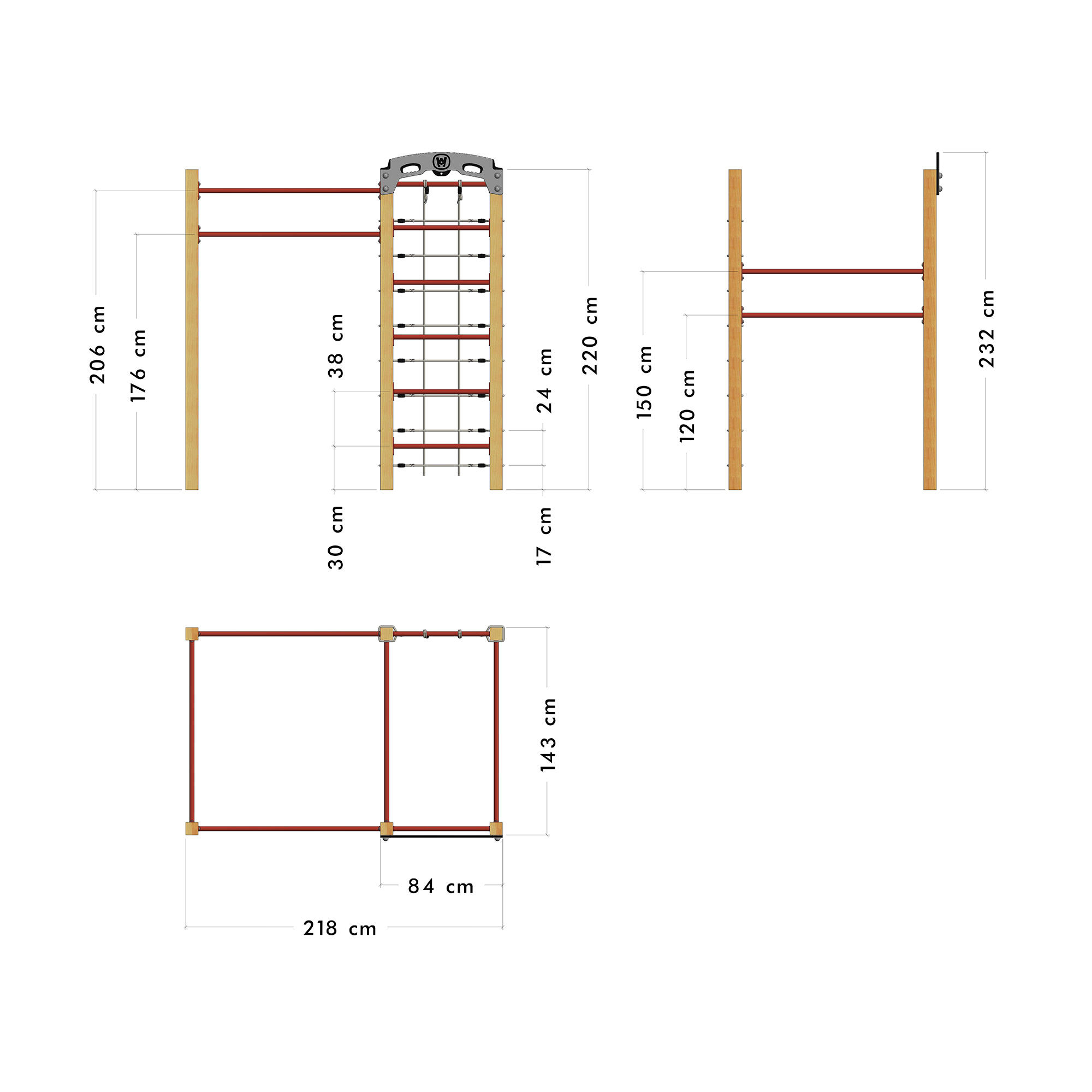 FIT Base 625 - Appareil de fitness de plein air - rouge 6/7