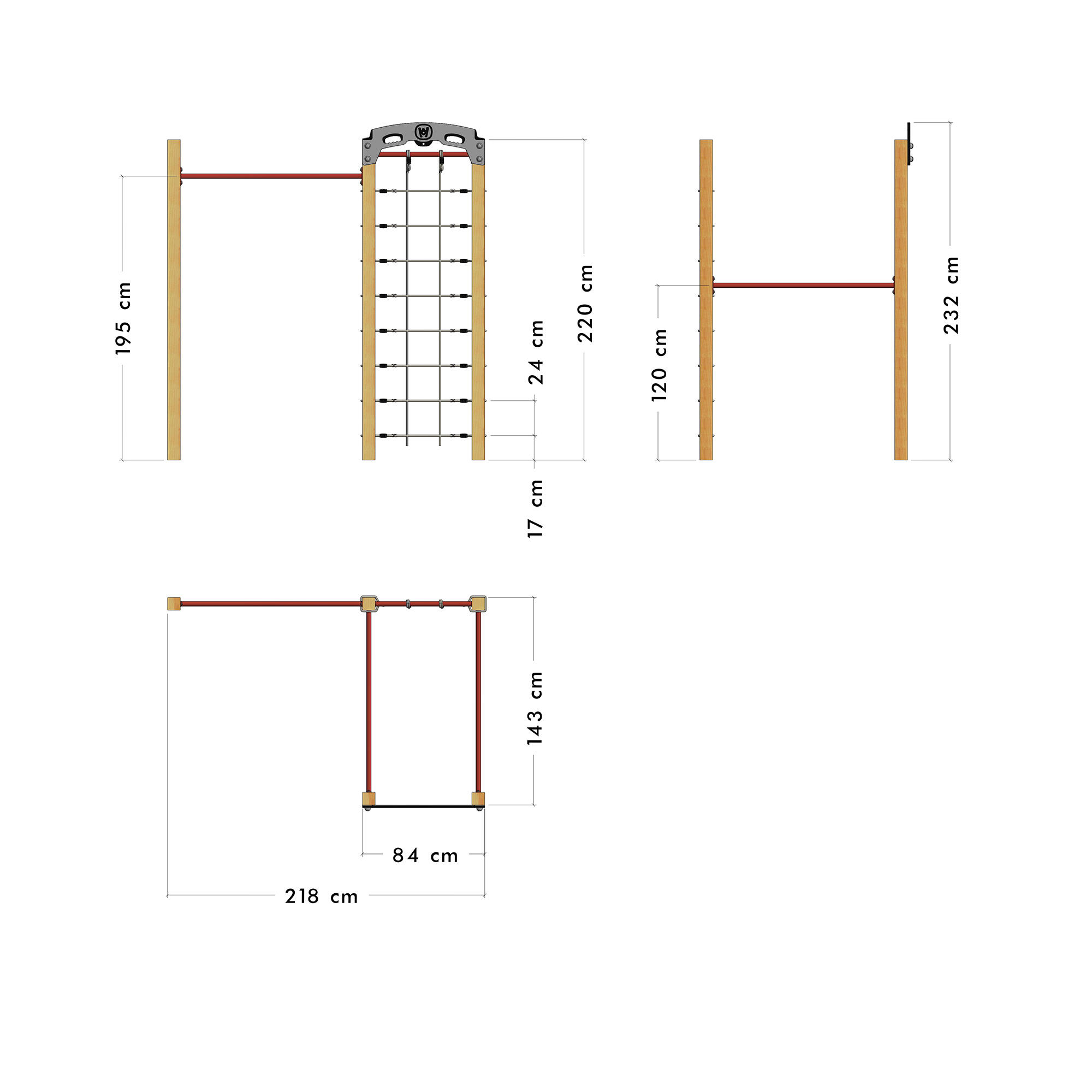 FIT Base 520 - Appareil de fitness de plein air - rouge 6/7
