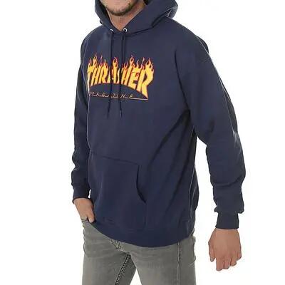 Thrasher Flame kapucnis pulóver Navy 3/3