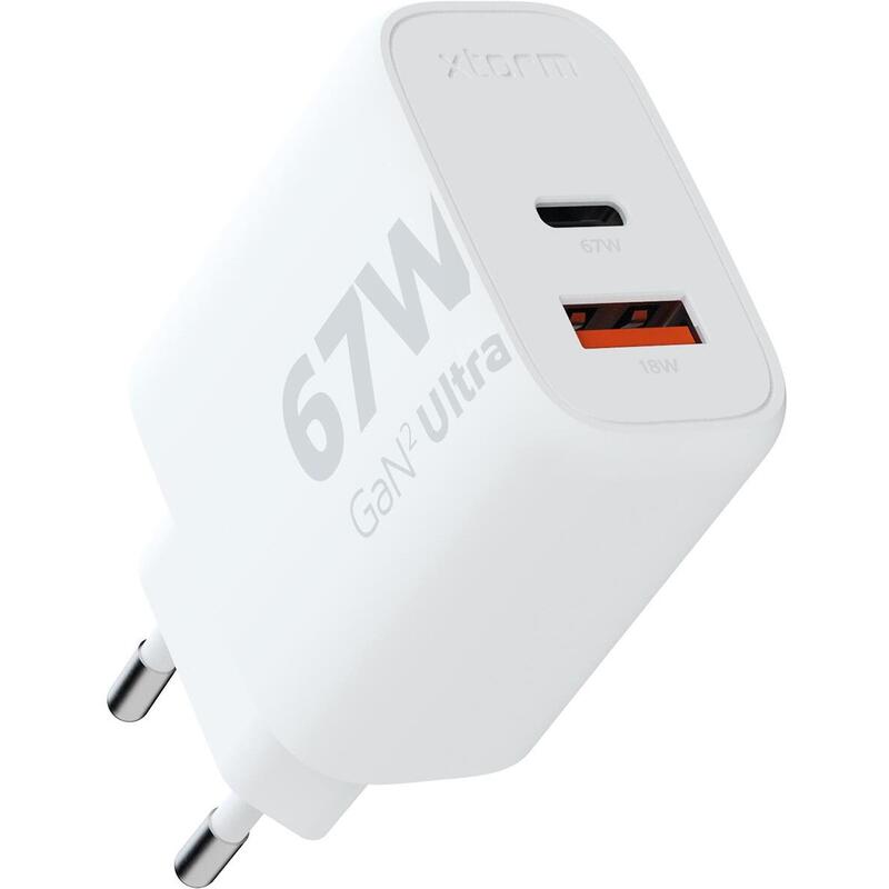 Xtorm 67W GaN2 Ultra Chargeur Mural - 1 x USB-C et 1 x USB-A