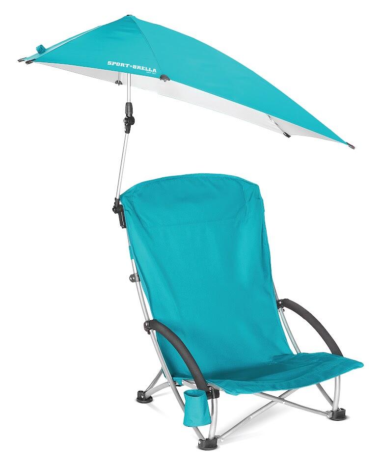 SPORT BRELLA Strandstoel: Comfort met verkoelend gaas, UPF 50+ bescherming tegen de zon