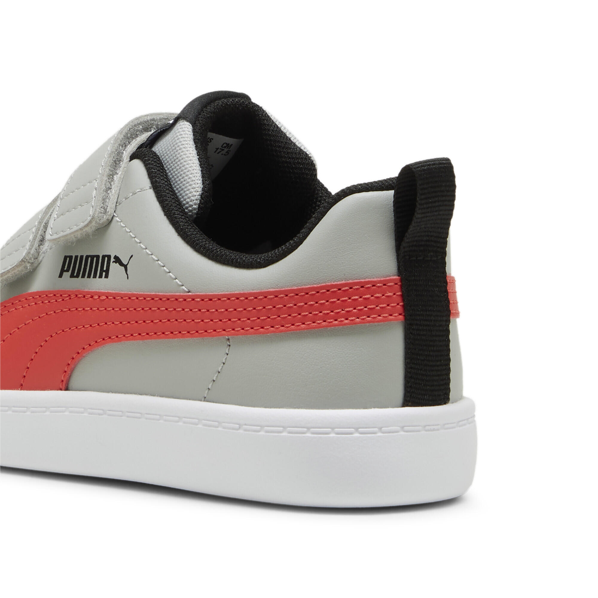 Scarpe da ginnastica Courtflex V2 da bambino PUMA Cool Light Gray Active Red 2/6