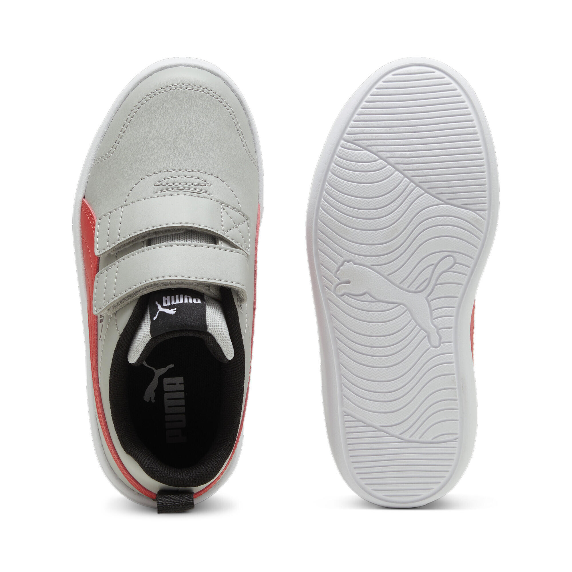Baskets Courtflex V2 Enfant PUMA Cool Light Gray Active Red 4/6