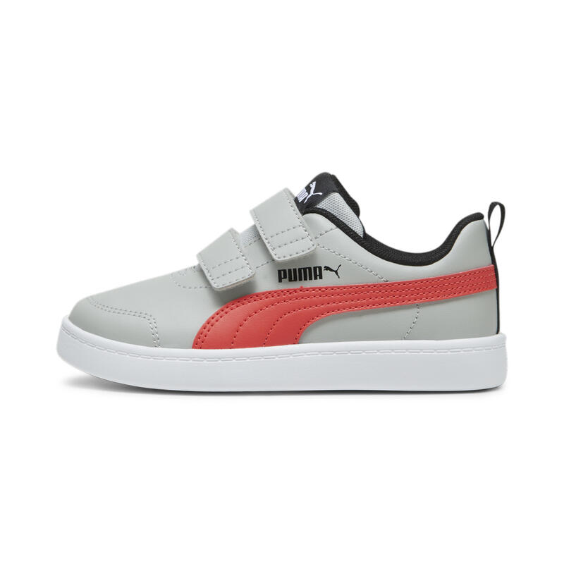 Scarpe da ginnastica Courtflex V2 da bambino PUMA Cool Light Gray Active Red