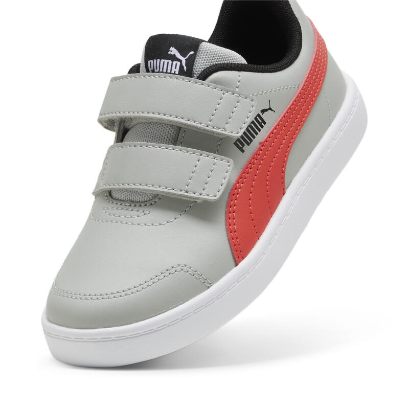 Scarpe da ginnastica Courtflex V2 da bambino PUMA Cool Light Gray Active Red