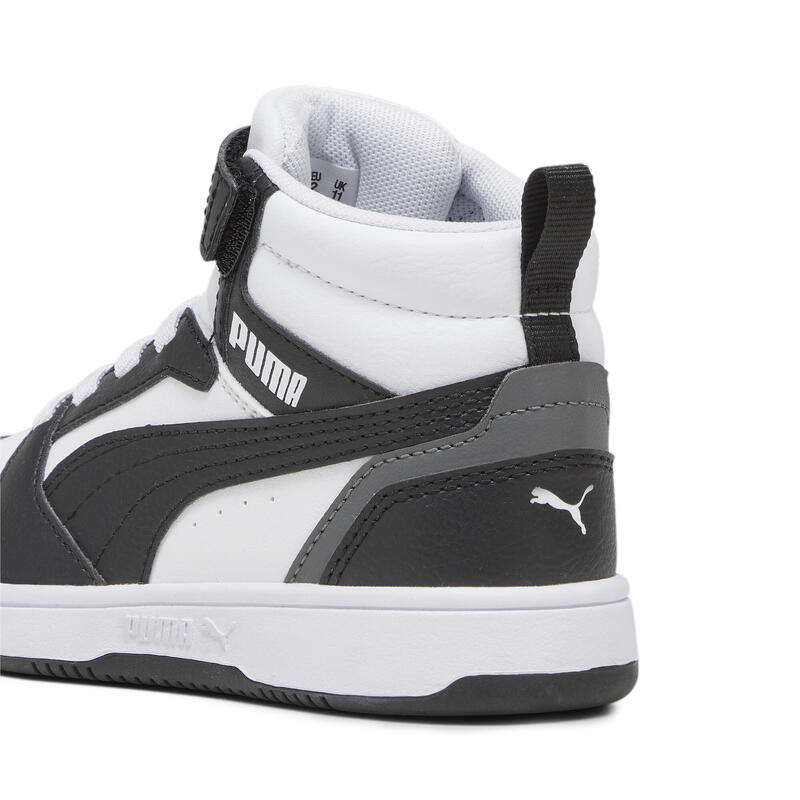 Rebound V6 Mid sneakers voor kinderen PUMA White Black Shadow Gray