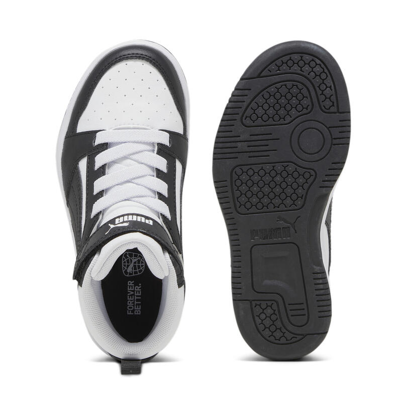 Rebound V6 Mid sneakers voor kinderen PUMA White Black Shadow Gray
