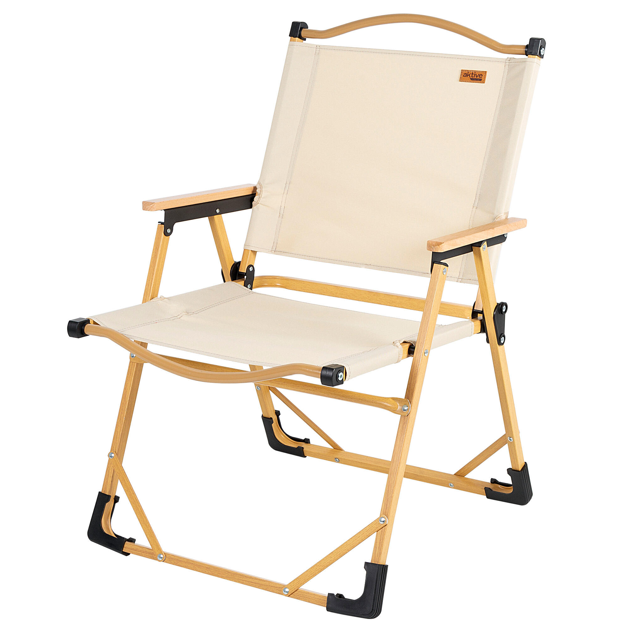 Aktive - Aktive  - Chaise Haute Pliante Glamping Avec Poignée De Transport, Terre - Siège Pliant - Beige - Taille Unique - Decathlon