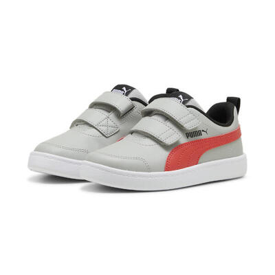 Scarpe da ginnastica Courtflex V2 da bambino PUMA Cool Light Gray Active Red
