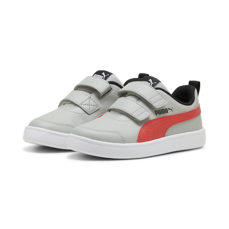 Courtflex V2 sportschoenen voor kinderen PUMA Cool Light Gray Active Red