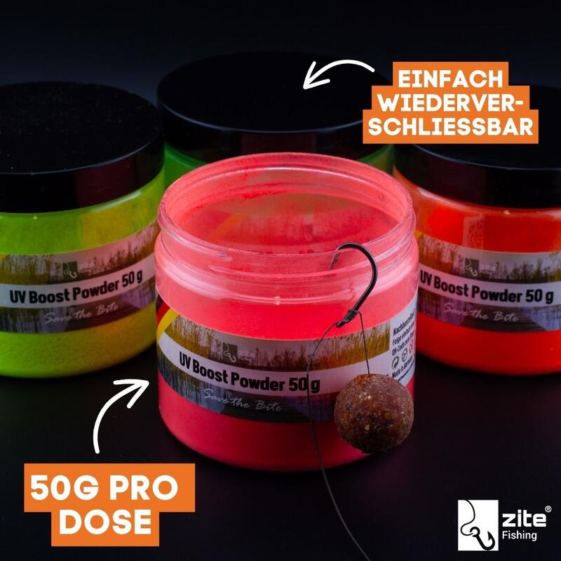 UV Boost Powder 50g Bait Dip Vanille/Honig Fluo Orange für Karpfenangler