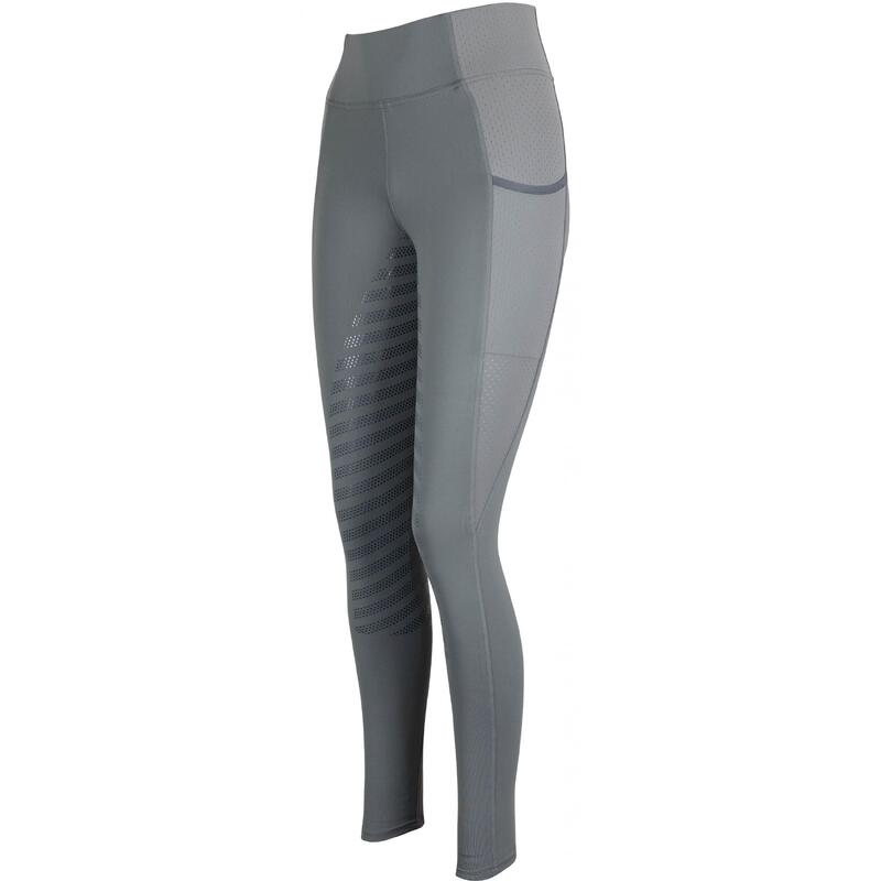 Sommer Damen Reitleggings Silikon Vollbesatz LEA light graphite